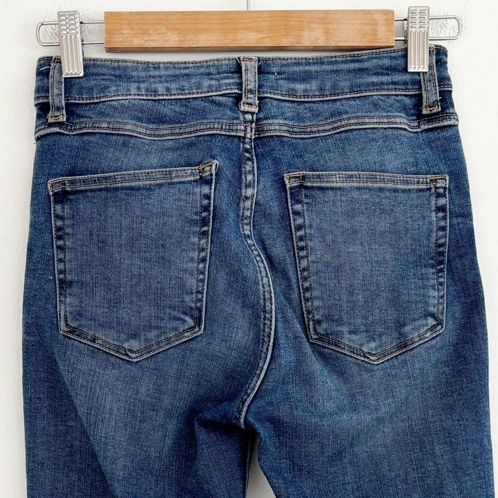 Zara Women Blue Washed High Rise Fly Zip Skinny Fit Casual Denim Jeans Size 4 - Picture 8 of 12